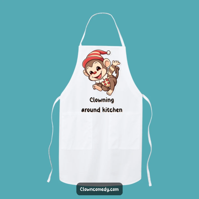 Funny Monkey Clown Apron: Kitchen Chaos, Hilarious Chef's Funny Gift!