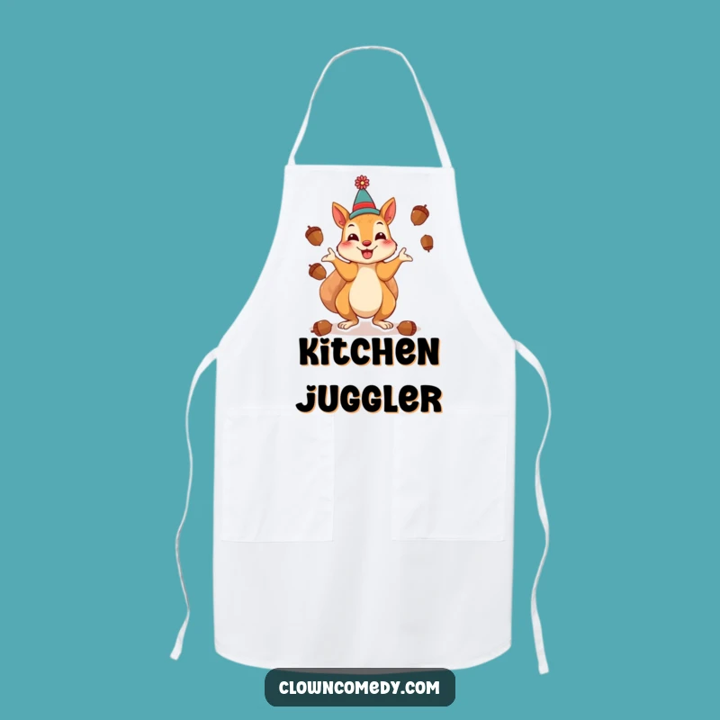 Funny Squirrel Clown Apron: Kitchen Juggling, Chef's Hilarious Funny Gift!