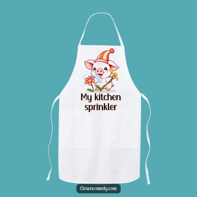 Funny Piglet Clown Apron: Kitchen Fun, Playful Decor, Perfect Gift
