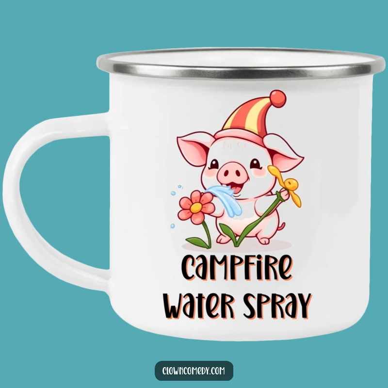 Funny Piglet Clown Camping Mug: Adventure Ready Fun, Playful Decor