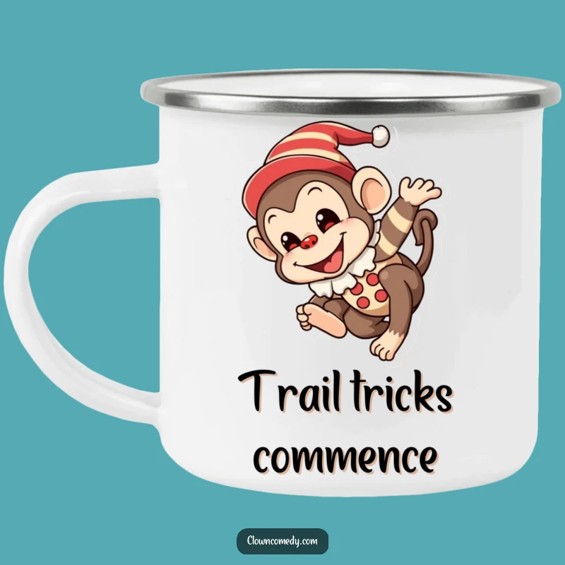 Funny Monkey Clown Camping Mug: Trailside Laughter, Durable Funny Gift!