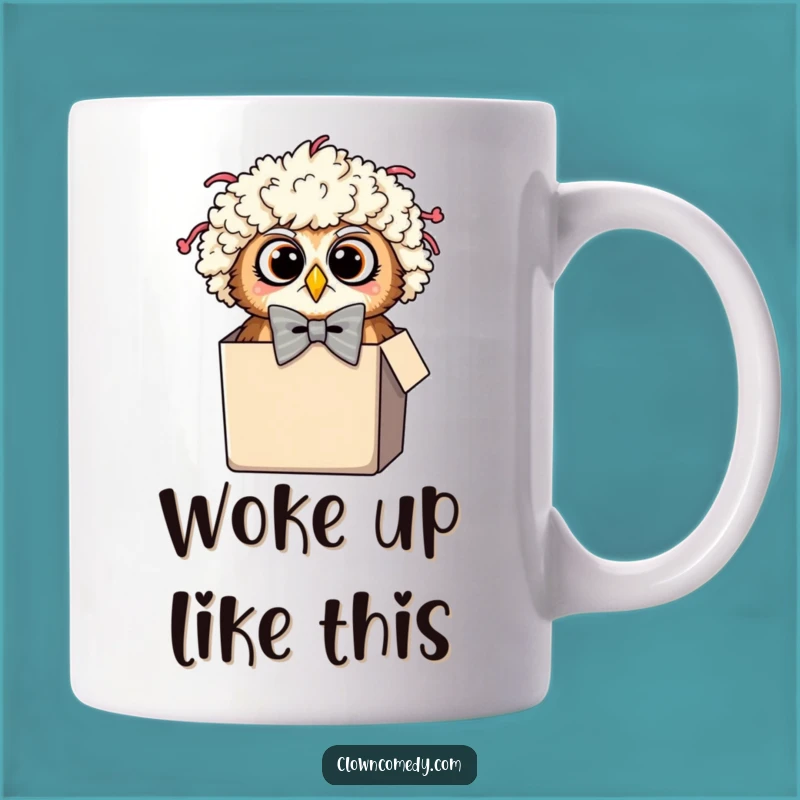 Funny Owl Clown Mug: Surprised Bird in a Box, Perfect Funny Gift!