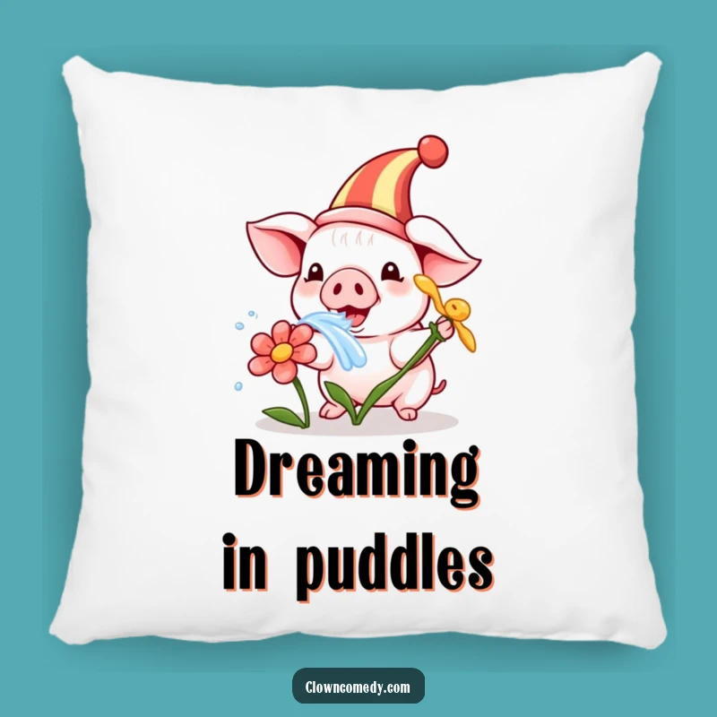 Funny Piglet Clown Pillow: Soft Comfort, Playful Decor, Cozy Charm