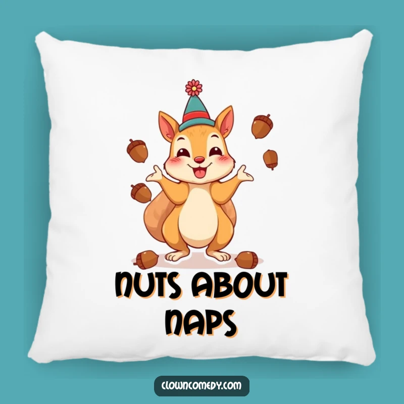 Funny Squirrel Clown Pillow: Soft Juggling, Comfy and Funny Gift!