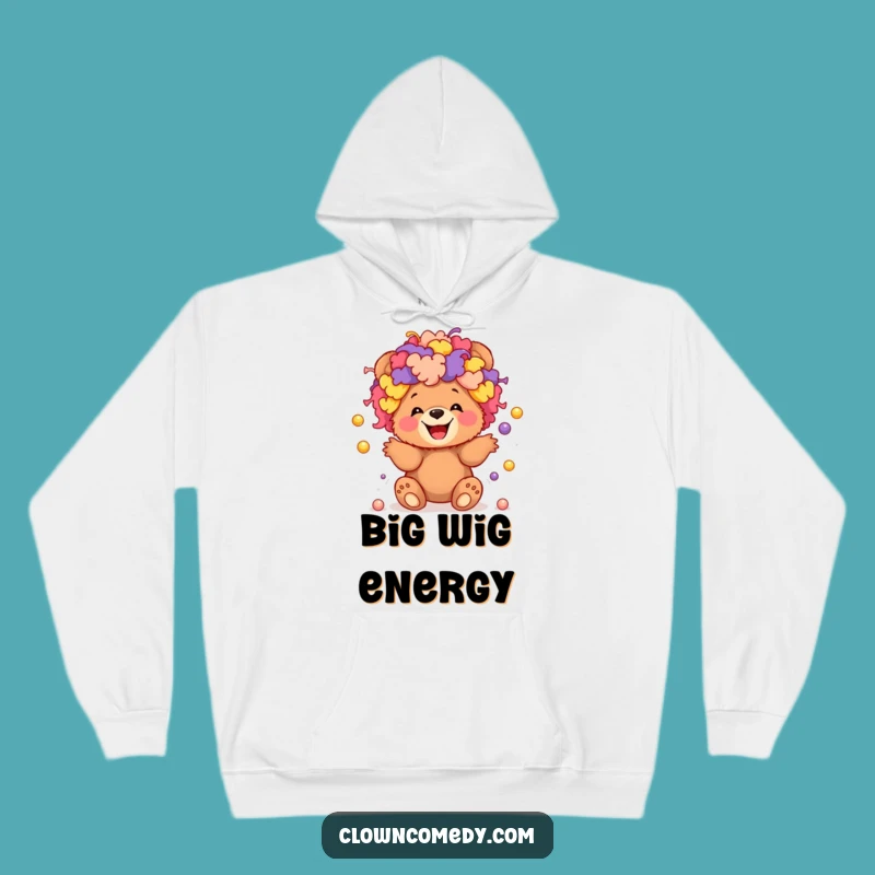 Funny Clown Bear Hoodie: Giggling Cub Juggling Balls, Cozy and Whimsical Funny Gift!
