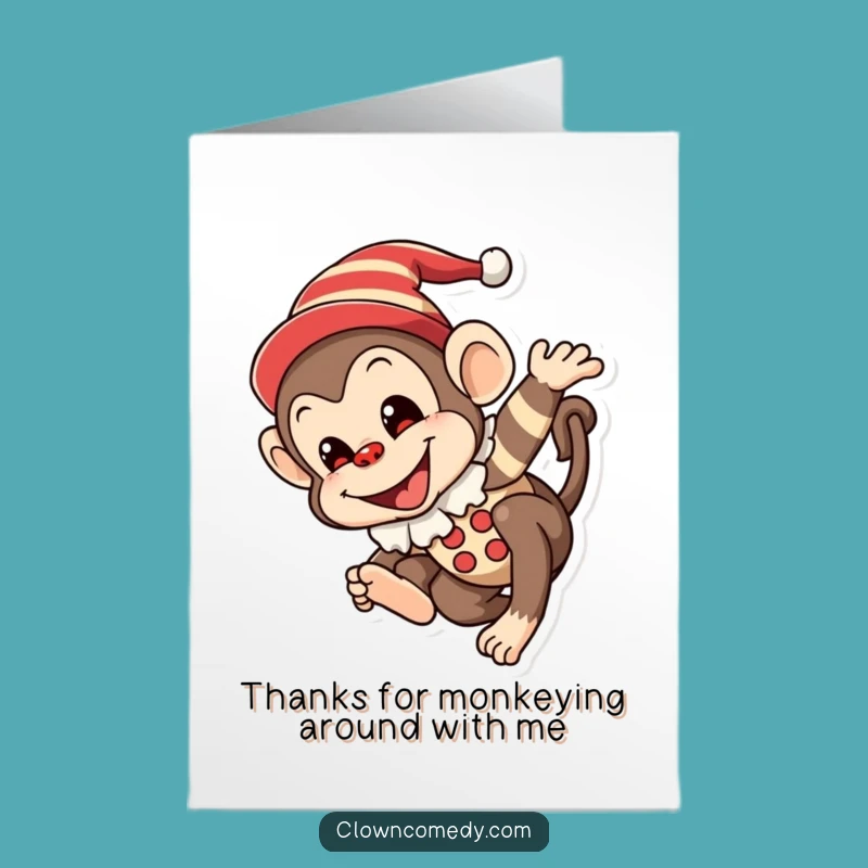 Free Printable Funny Monkey Clown Thank You Card: Downloadable & Delightful!