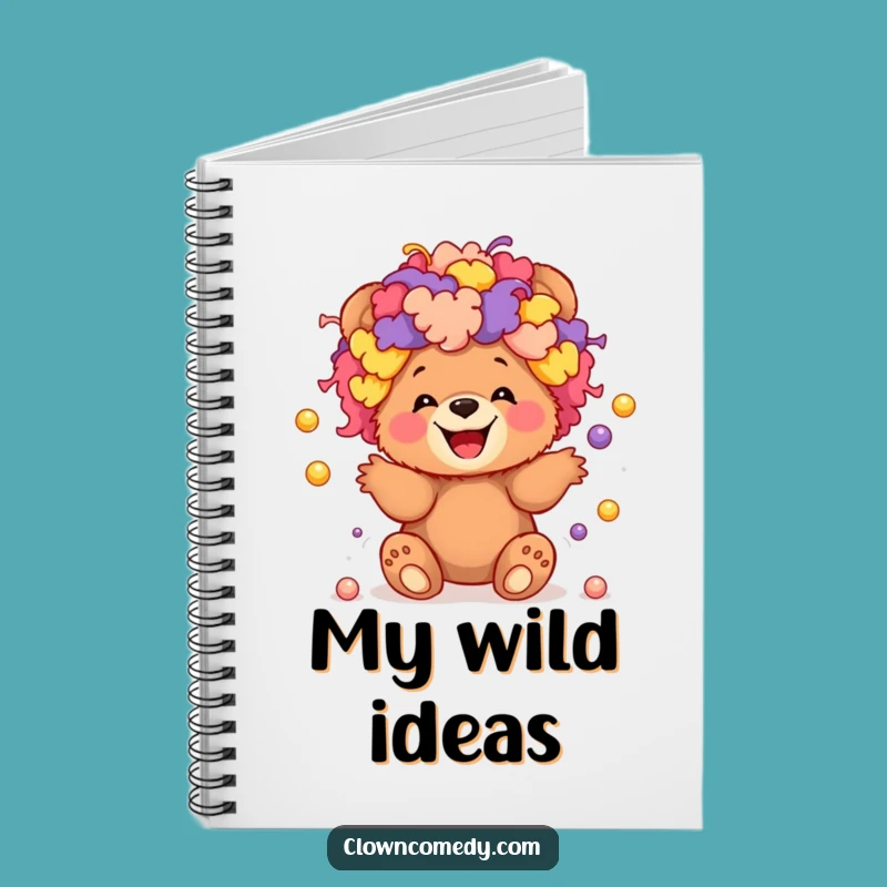 Funny Clown Bear Notebook: Giggling Cub Juggling Balls, Perfect Funny Gift for Notes!