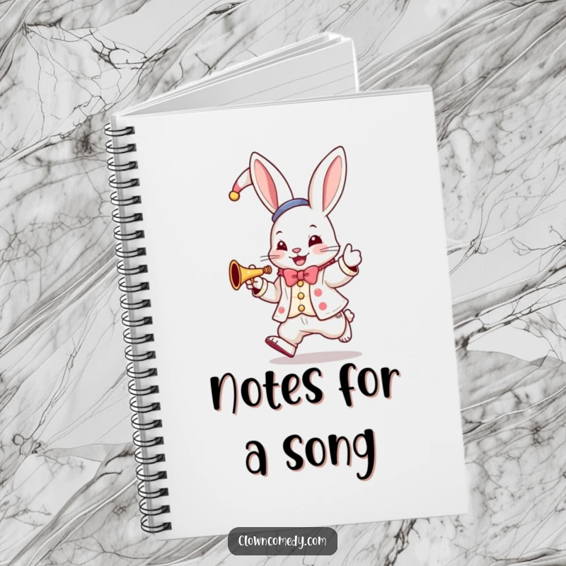 Funny Bunny Clown Notebook: A hopping bunny in a clown suit plays a tiny trumpet, for jotting down musical ideas.