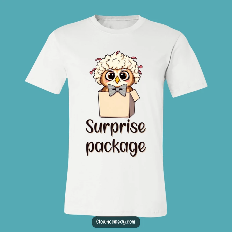 Funny Owl Clown T-Shirt: Surprised Bird Surprise, Whimsical Funny Gift Idea!