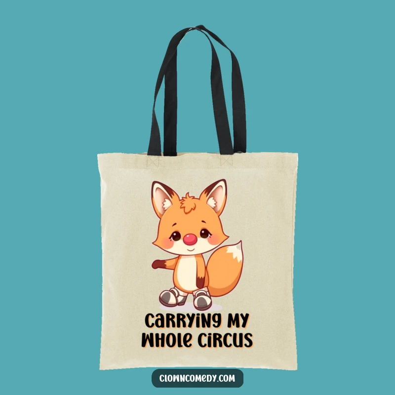 Funny Fox Clown Tote Bag: Stylish Humor for Everyday, Cheerful Acrobat Fox Design